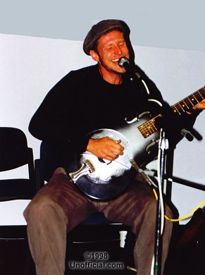 Guy Forsyth at a local radio station, Austin, Texas