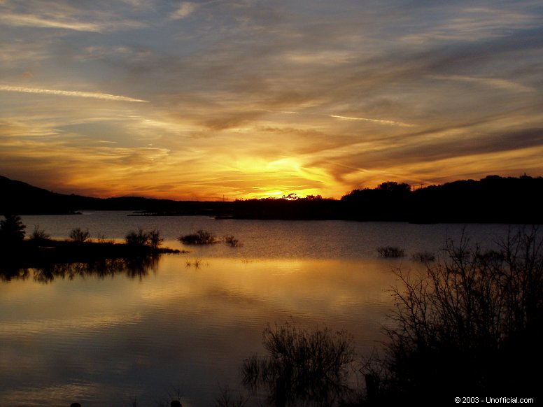 Sunset at Cypress Creek Park at Lake Travis, Texas