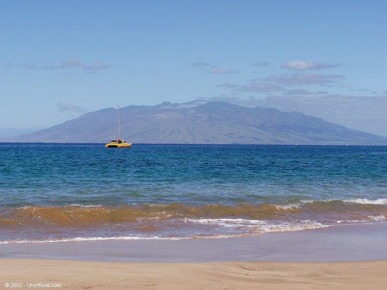 Ma'alaea Bay and West Maui Mountains from Makena, Maui