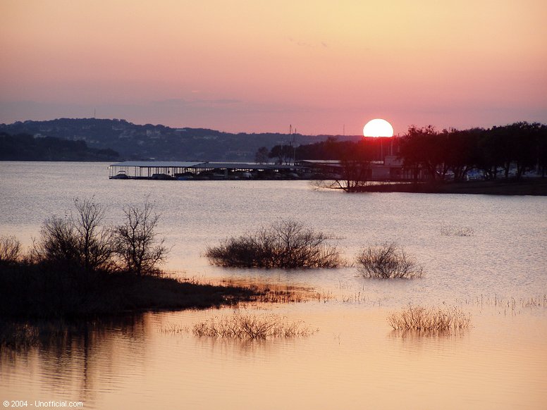 Sunset at Cypress Creek Park, Lake Travis, Texas