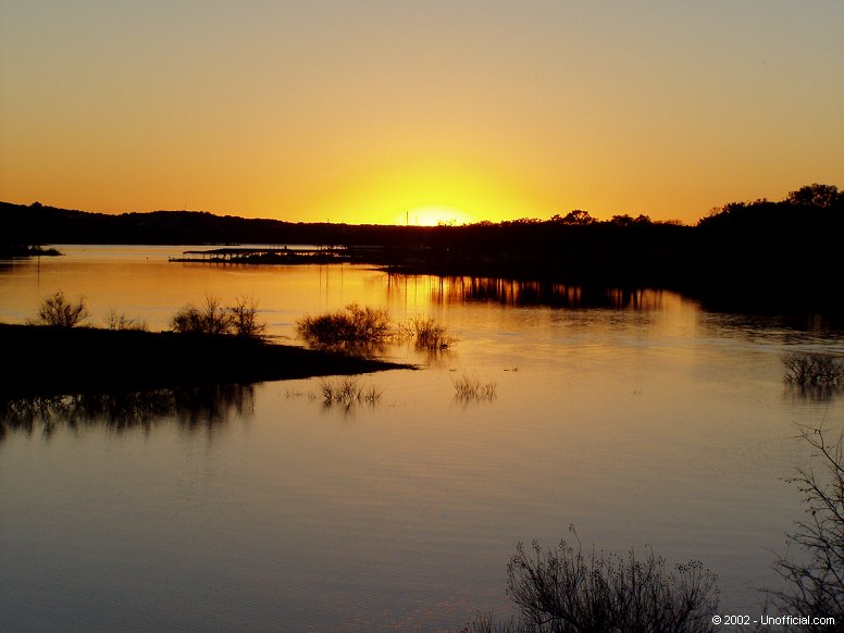 Sunset at Cypress Creek Park, Lake Travis, Texas