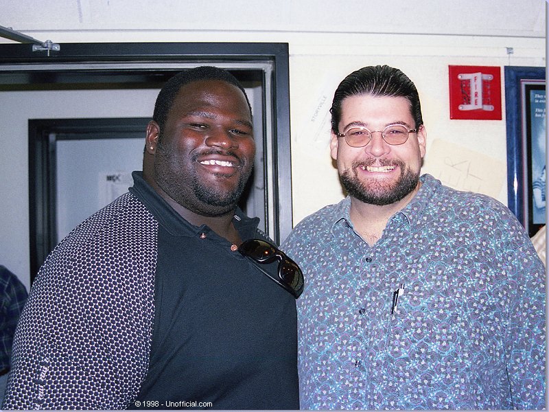 Olympian Mark Henry and Jeff Gish at KLBJ-FM, Austin, Texas
