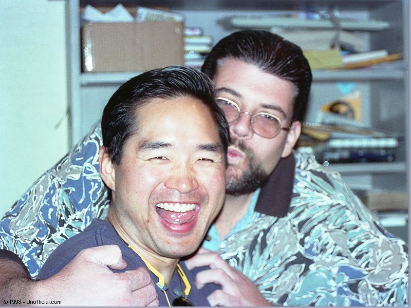 Patrick Wong and Jeff 'Yetti' Gish at KLBJ-FM, Austin, Texas