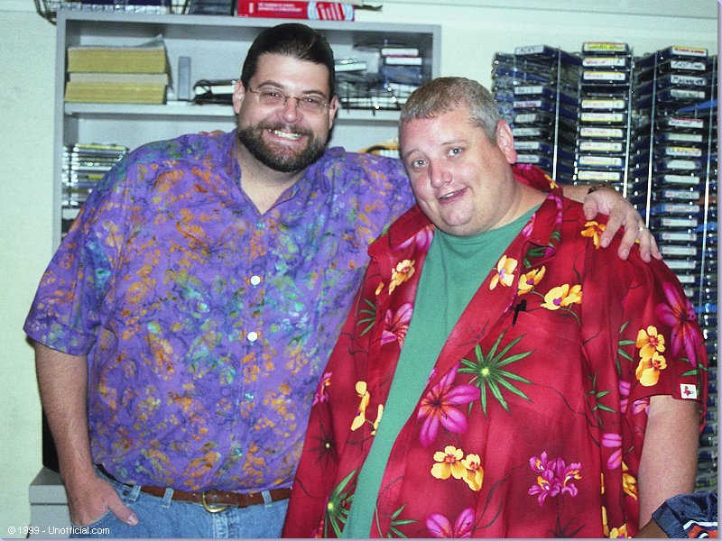 Jeff Gish and comedian Eddie Gossling at KLBJ-FM, Austin, Texas